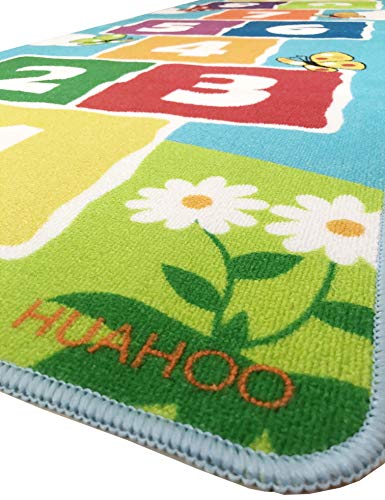 Hopscotch Rug Kids Rugs Classroom Rug Playroom Decor Non Slip Children's Carpet for Boys & Girls Best Shower Gift (70.8 x 26 inch)