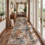 Tangsoo Abstract 2.6x10 Washable Runner Rug for Hallway,Runner Rug Non Slip
