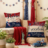 Hexagram 4th of July Pillow Covers 18x18 Patriotic Throw Pillow Covers July 4th Decorations American Flag Set of 4 Decor Star Independence Memorial Day Home Decor