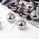 12 Pcs Silver Disco Mirror Ball for Party Decoration, Christmas Tree Wedding Birthday Party Ornaments(4CM)