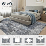 Washable 6x9 Area Rugs for Living Room: Abstract Modern Home Decor Rug