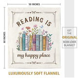 Book Lovers Gifts, Reading Blanket Gifts for Book Lovers, Unique Bookish Presents for Reader Bookworm on Birthday Christmas Soft Flannel Throw Blanket 60"x50"