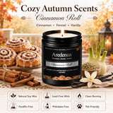 Fall Candles, Cinnamon Roll Scented, Autumn Seasonal Candle