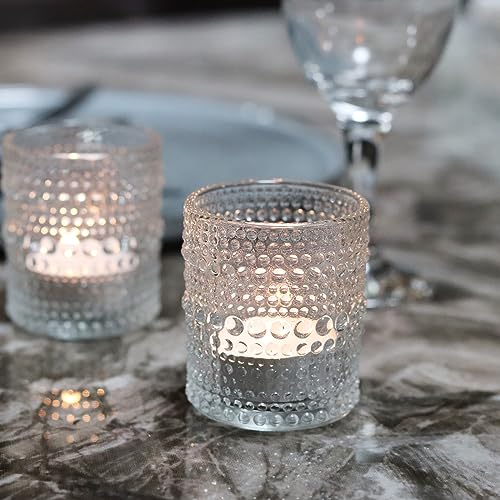 36 PCS Clear Glass Votive Candle Holders Set Hobnail Tealight Candle Holders for Fall Decor, Halloween, Weddings, Birthday Table Centerpiece Decorations