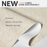 Persilux Blackout Roller Shades for Window Blinds,Cordless,Linen Fabric,Thermal Insulated Fabric UV Protection Shades for Home,Office,Bedroom,Door,Blackout-Cream,34 1/2" W X 64" H