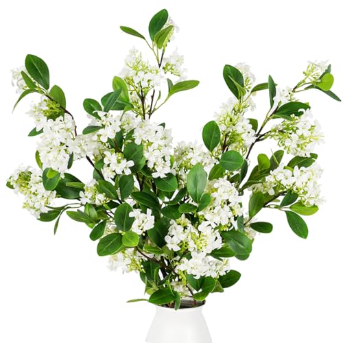 Melorca&Guilla Artificial Plants,3PCS 32" Green Faux Branches for Vase Faux Stems Greenery Stems,Artificial Branches Fake Plants for Shop Garden Office Home Décor (3, Daphne)