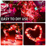 8 Pack Red Fairy Lights Battery Operated, 7ft 20 LED Mini String Twinkle Lights for Valentine's Day Christmas Halloween Mason Jars Party Centerpiece Table Decorations (8, Red)