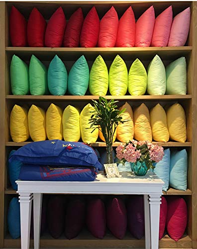 Thmyo 4-Pack 100% Cotton Comfortable Solid Decorative Throw Pillow Case Square Cushion Cover Pillowcase Sublimation Blank Pillow Covers DIY Throw Pillowcase for Couch Sofa Bed(18x18 inch/45x45cm,Red)