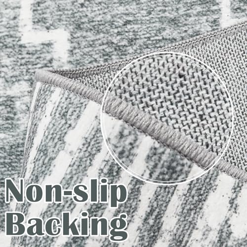 jinchan Runner Rug 2x5 Moroccan Modern Hallway Area Rug, Dark Gray