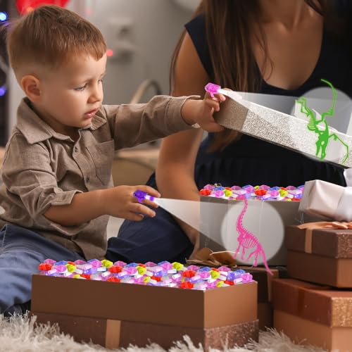36Pcs Dinosaur LED Finger Lights Dinosaur Party Favors Glow in the Dark Light Up Finger Lights Dino Skeleton Themed Toys Bulk for Kids Birthday Party Goodie Bag Stuffer Birthday Gift Classroom Prize
