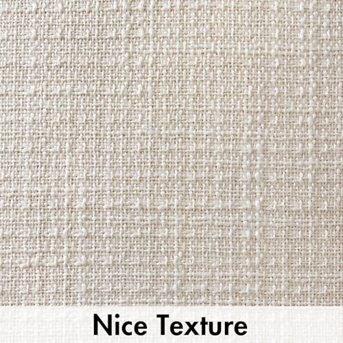MIULEE Burlap Linen Euro Throw Pillow Covers 24x24 Set of 2 Cream White