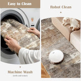 3x5 Area Rug Washable Abstract: Non Slip Entryway Floor Mat Brown/Brick
