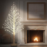 5FT Lighted Birch Tree, 560 LED Warm White Lights | Twinkle lighting effect, Built-in timer, Indoor outdoor display, Warm white festive glow, Wedding and Christmas decor