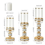 Hurricane Candle Holder, 15.9" Tall Metal Candle Stand, Glass Pillar Holder