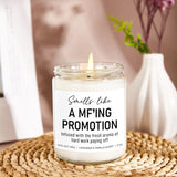 Younift Funny Scented Candles - Congratulations on Your Promotion, New Job Gifts for Women, Men - Job Decorations - 9 oz