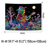 Galoker Blacklight Frog Tapestry Fantasy Neon Mushroom Tapestries UV Reactive Plant Floral Wall Tapestry Galaxy Space Tapestries Wall Hanging for Home Decor(H51.2×W59.1 inches)