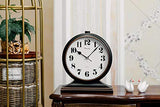 Desk Clock, Retro Desk Clock, 10 Inch Old Desk Clock, Silent and Non-Ticking, Antique Decorative Clock, Easy to Read in The Office/Bedroom (Black)