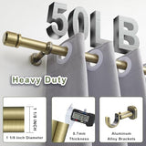 1 1/8 Inch Diameter Curtain Rods 144 to 240 Inches(12-20ft), Telescoping Heavy Duty Large Drapery Rod with Adjustable Aluminum Alloy Bracket, Solid End Caps for Windows Decoration, Antique Bronze
