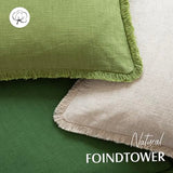 Foindtower Decorative Linen Fringe Throw Pillow Covers 22×22 Forest Green