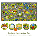 STARUIA Kids Rug Play Mat, 60"x32" Ultra Non-Slip Car Rug for Toddlers, Educational City Road Carpet Car Mat for Kids, Washable Car Kid Rugs for Bedroom Playroom Boys Room Nursery