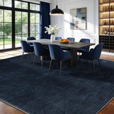 8x10 Washable Area Rug, Navy Blue Solid Area Rugs for Living Room & Bedroom