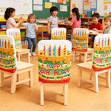 TRBSXRT 2 Pcs Birthday Chair Cover for Classroom, Cute Birthday Party Seat Cover Birthday Party Decorations for School Office Home