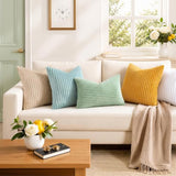 Simmore Fall Soft Mustard Yellow Flannel Throw Pillow Covers 22X22 Set of 2