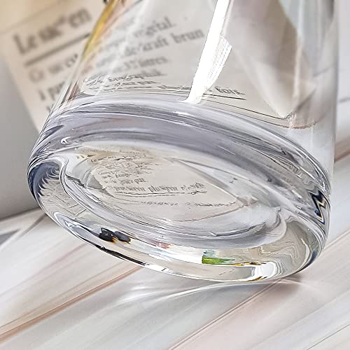 Aoderun Flower Vase for Decor 10" Clear Glass Vase for Centerpieces Large Vases for Flowers Dried Flower Home Decor Living Room Kitchen Office Wedding(Clear)