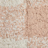 Creative Co-Op Cotton Tufted Pouf with Plaid Pattern, Blush and Cream
