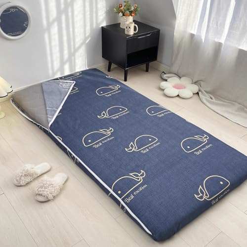 C,90x200cm, Futon Mattress Cover Queen/King/Twin/Ful Size Zippered Full Wrap Printed Japanese Floor Mattress Futon Cover Dustproof Cover for Bedroom RV Mattress Futon Slipcover