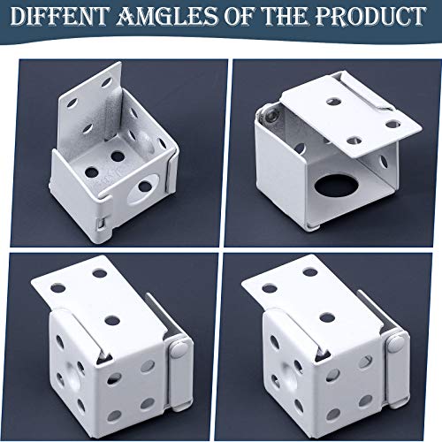 Hotop 6 Pieces 1 Inch Blind Brackets White Profile Box Mounting Iron Window Blinds Headrail Bracket Metal Low Profile Box Mounting for Window Blinds