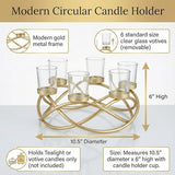 Centerpieces for Table Decor, Tealight Candle Holder, Gold/Clear