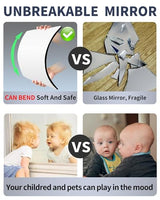 Unbreakable Mirror for Wall, Full Body Mirror for Kids, 4Pack 10 x10 inch, Shatterproof Plexiglass Long Mirrors Fores Bedroom Closet, Children Plastic Mirrors Non Glass Stick on Mirro