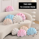 XIAIJIA Seashell Decorative Pillow Shell Shaped Throw Pillow 3D Insert Beach Pillow Soft Velvet Pillow Sea Ocean Decoration Couch Bed Pillow Cushions(Pink,14 X 11 inch)