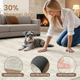 9x12 Area Rug for Living Room, Abstract Washable Carpet, Pale Beige