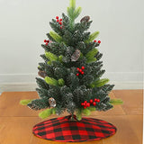 Sattiyrch Small Christmas Tree Skirt 18in, Red Black Buffalo Check Christmas Tree Skirt for Holiday Christmas Decorations (Red Black Buffalo Check, 18in)