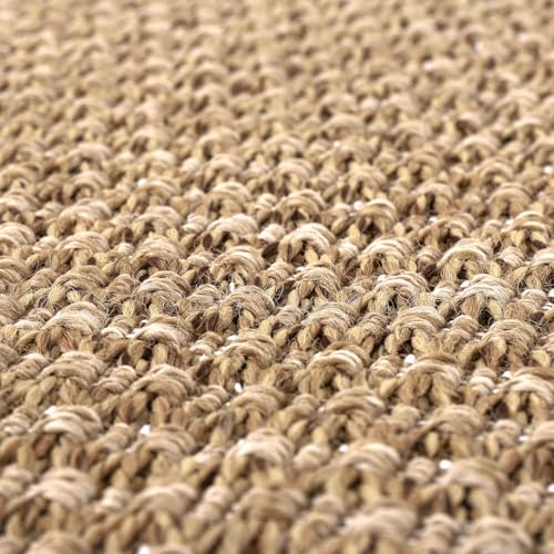 Luul Home Easy Jute Rugs 8x10 Natural Color Living Room Indoor Outdoor Area Rug for Patio Farmhouse and Kitchen Rug High Traffic Easy to Clean Washable Solid Boho Woven Design Outside Carpet (8 x 10)