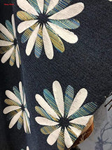 OctoRose Custom Made Upholstery Material Box Cushion Cover for Sofa Couch Chair Window Bay Long Chair Bench Cushion Futon RV Boat Mattress Slipcover (Custom-Size, Chenille-Navy-Petal)