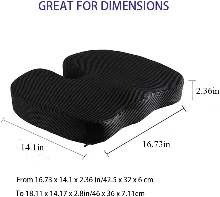 2 Pcs Machine Washable Seat Cushion Covers, Universal Fit & Comfort, Premium Replacement (Cover Only) (Black)