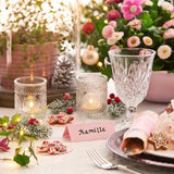 6 Pcs Clear Votive Candle Holders for Wedding, Glass Tea Lights Holder.
