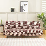 Rich Textured Futon Cover Stylish Printed Futon Slipcover Removable Washable Armless Sofa Cover for Living Room Bedroom Furniture Natural -2-155-185cm