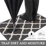 SHACOS Runner Rugs 20"x59" for Entryway Kitchen Hallway Non Slip Washable Rug Runner Dirt Trapping Doorway Entrance Laundry Room Runner Rug, Dark Grey