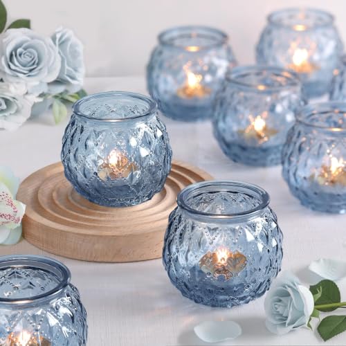 20 Pcs Blue Votive Candle Holder2.95"x2.56" Tea Light Candle Holder