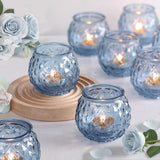 20 Pcs Blue Votive Candle Holder2.95"x2.56" Tea Light Candle Holder