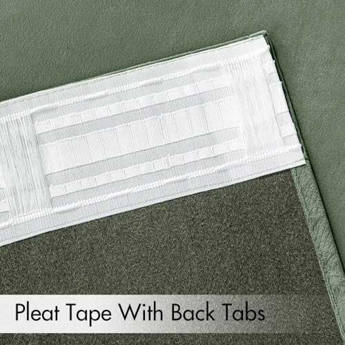 MIULEE Sage Green Velvet Curtains 84 inches 2 Panels - Pinch Pleat Luxury Room Darkening Window Drapes for Bedroom Living Room Blackout Thermal Insulated Super Soft, Back Tab Rod Pocket, W52 x L84