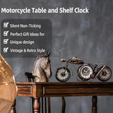 YOUKI Metal Motorcycle Wall Decor,Desk Shelf Clocks,Man Cave Decor,Steampunk Decor,Gift for Men,Large Wall Clock for Bedroom,Office,Garage,Non Ticking,Battery Operated,16.6 x 1.5X 7.9 Inches,Bronze