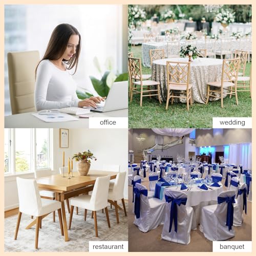 FOREVER QUEEN Black Gold Chair Covers Set of 4, Flower Design Stretch Dining Chair Slipcovers Washable Universal Seat Protectors for Kitchen, Banquet, Party
