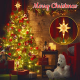 Brizled Christmas Tree Topper, 11" Warm White Double-Sided Bethlehem Star Tree Topper, Plugin Polaris Xmas Treetop with 10 Lights, UL Certified Lighted Tree Top for Christmas Tree Home Holidays Decor