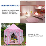 Hexagon Rug Pad Mat for Kids Playhouse Play Tent Soft Coral Pink