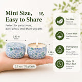 24 Pack Mini Scented Candles for Party Favors, 2.5 oz Soy Wax Tin Candle Gift Set, 6 Fresh Botanical Scents x 4 Each, Small Gifts for Bridal Shower, Baby Shower, Wedding Favors, Teachers